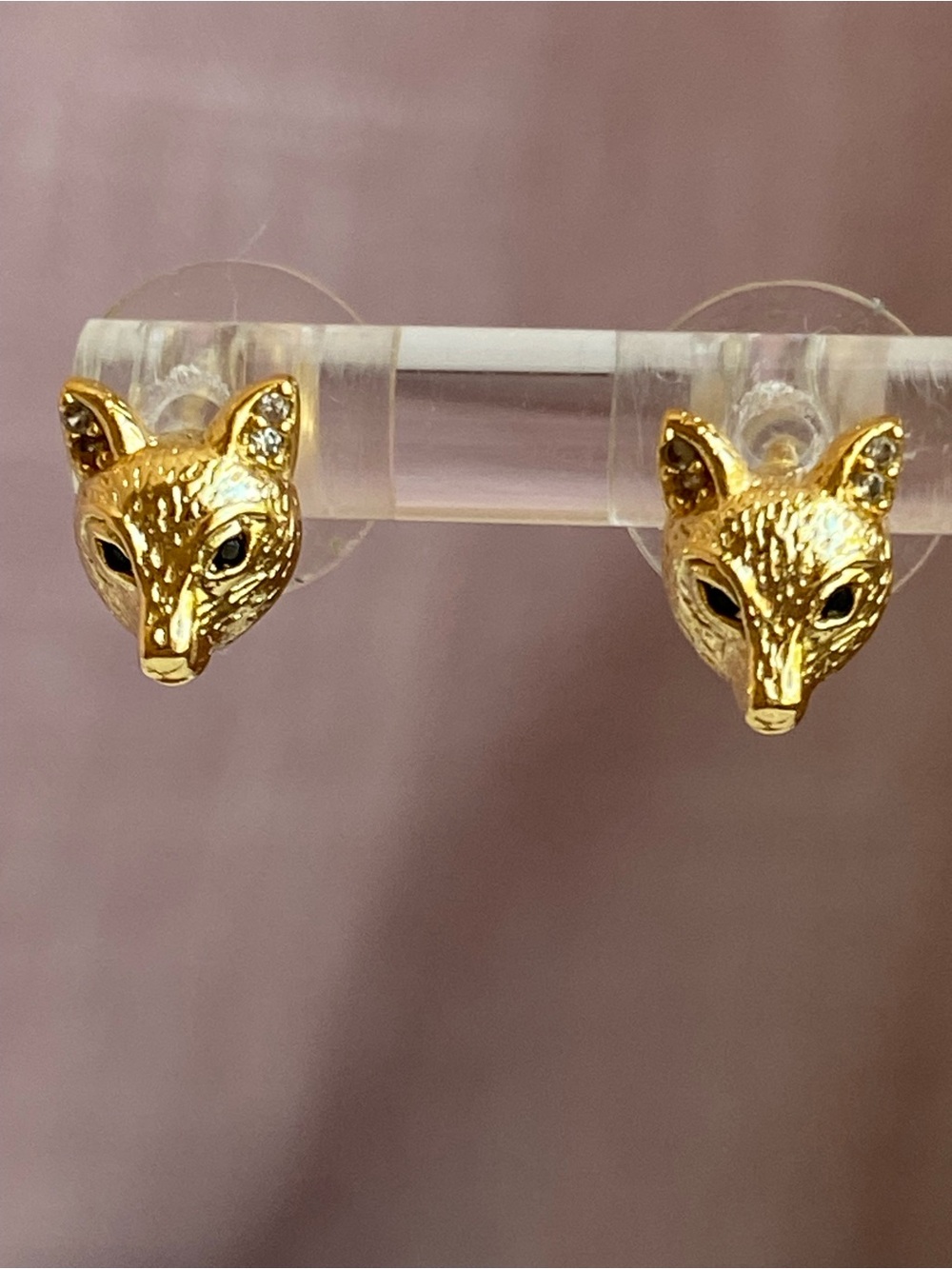 Gold Filled Delicate Little Fox Head Earrings